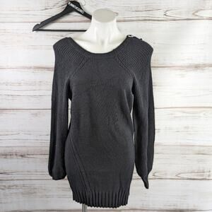 Only Long Sleeve V Neck Black Sweater Dress sz Small New